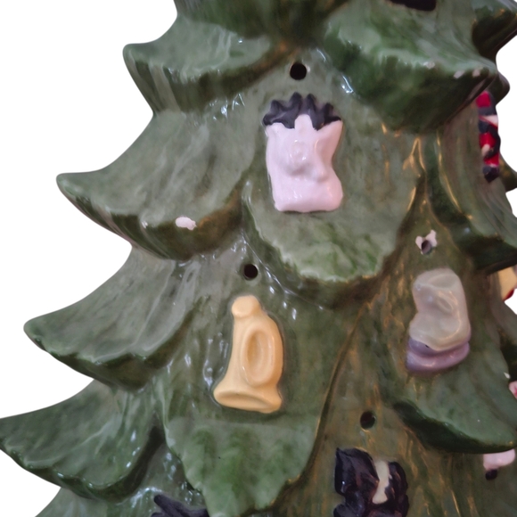 Vintage large ceramic christmas tree Approx 16" Handmade - Picture 8 of 13